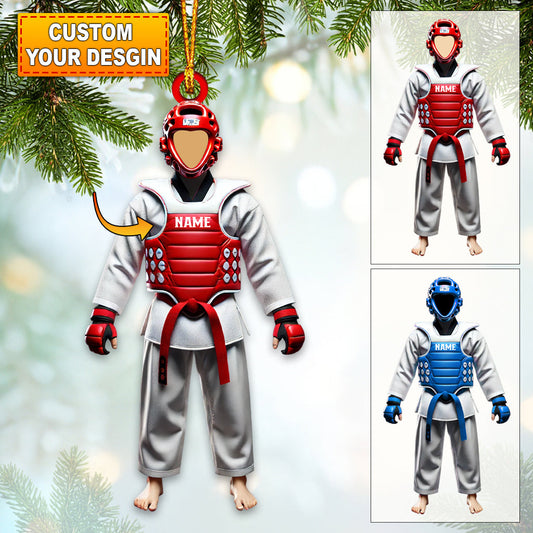 Custom Name Taekwondo Ornament, Taekwondo Christmas Gift