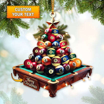 Custom Name Billiard Ornament, Billiard Lover Christmas Gift