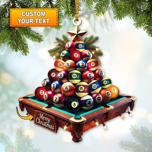 Custom Name Billiard Ornament, Billiard Lover Christmas Gift