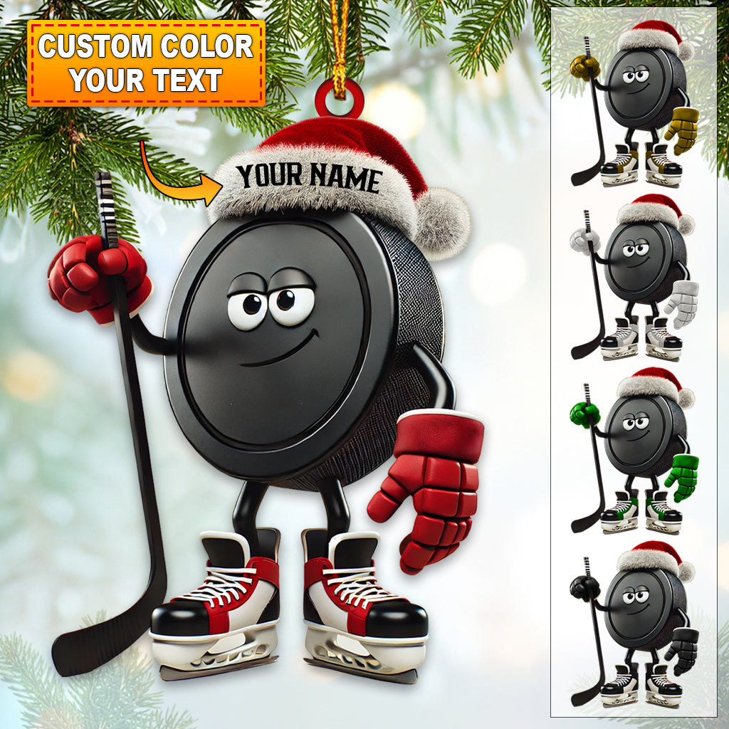 Custom Name Ice Hockey Ornament, Ice Hockey Christmas Gift