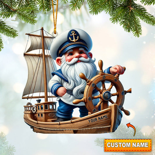 Sailor Santa Home Decor Christmas Ornament, Personalized Ornament