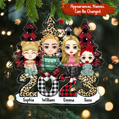 Merry Christmas Family Member - Personalized Acrylic Ornament - Gift For Family, Xmas Gift