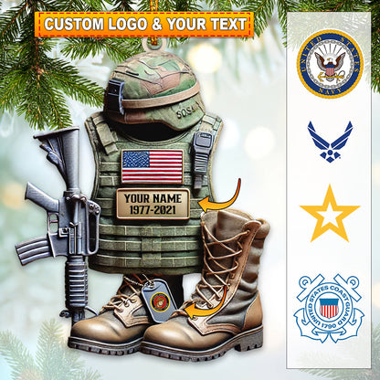 Custom Name U.S. Veteran Ornament Ornament, U.S. Veteran Memorial Christmas Gift