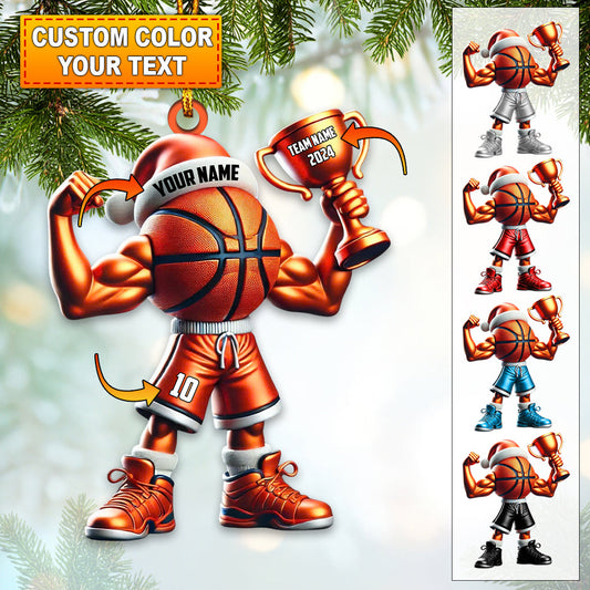 Custom Name Basketball Ornament, Basketball Lover Christmas Gift