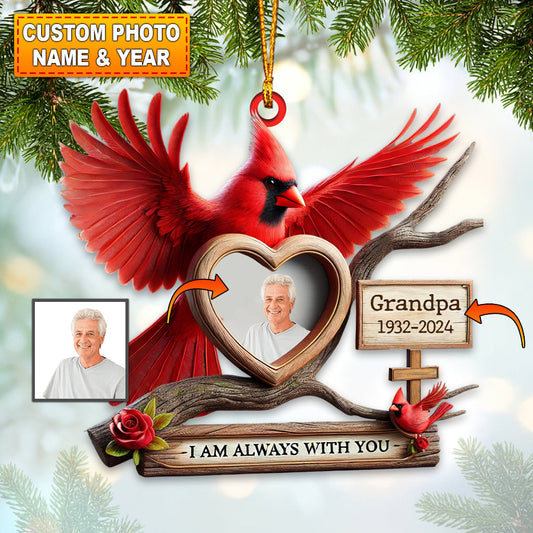 Custom Name and Photo Memorial Ornament, Christmas Tree Sympathy Gifts for Loss of Loved One
