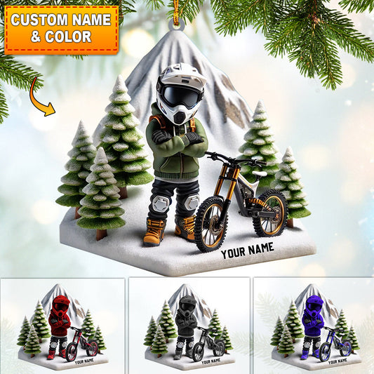 Mountain Bike Home Decor Christmas Ornament, Personalized Ornament