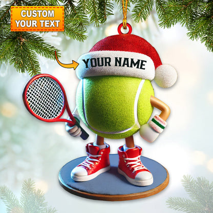 Custom Name Tennis Ornament, Tennis Christmas Gift
