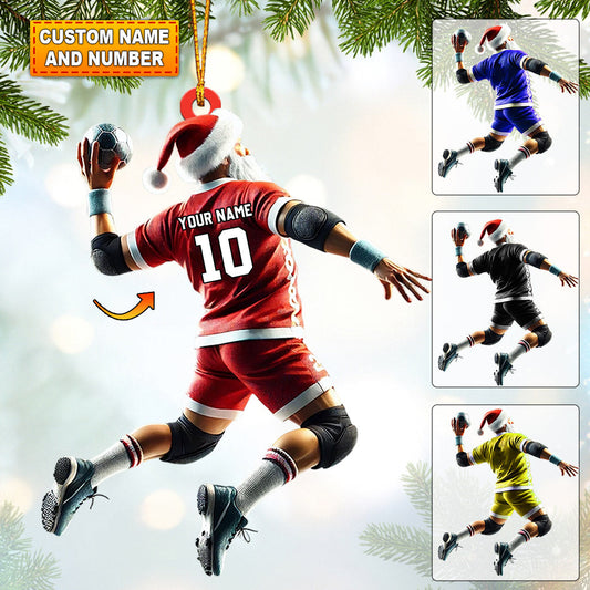 Handball Santa Home Decor Christmas Ornament, Personalized Ornament