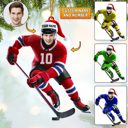 Hockey Christmas Home Decor Christmas Ornament, Personalized Ornament