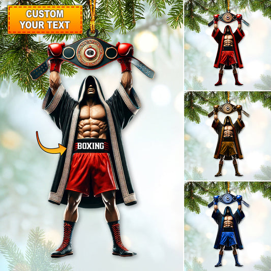 Custom Name Boxing Champion Ornament, Boxing Lover Christmas Gift