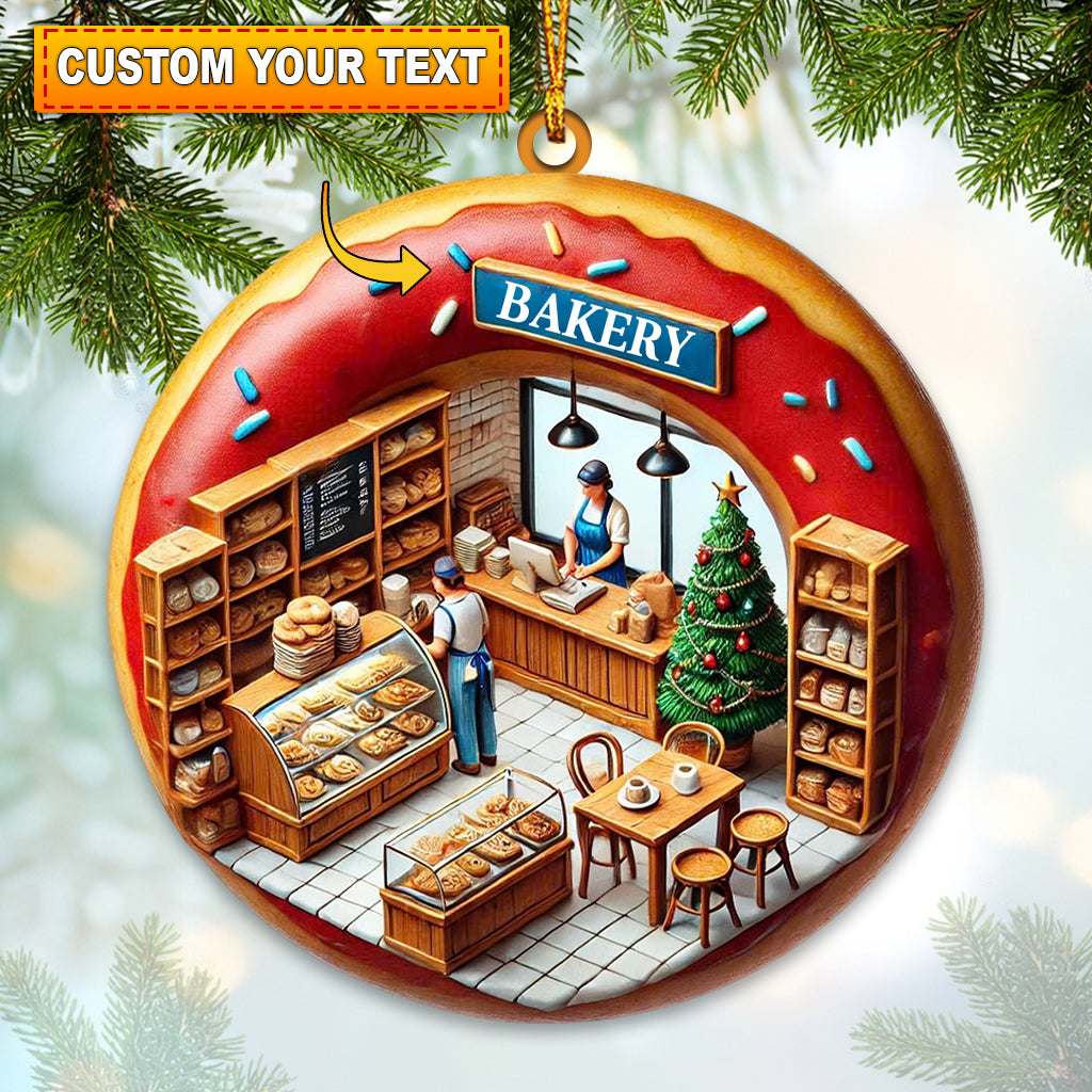 Christmas Donut Bakery Home Decor Christmas Ornament, Personalized Ornament