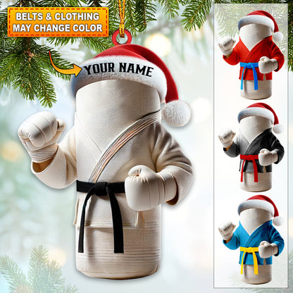 Custom Name Karate Ornament, Karate Christmas Gift