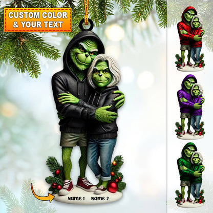 Custom Name Grinch Couple Ornament, Lover Christmas Gift