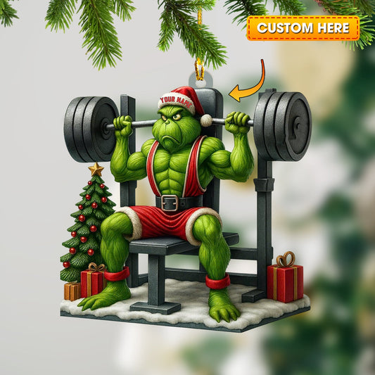Weightlifting ELF, Home Decor, Christmas Ornament, Personalized Ornament