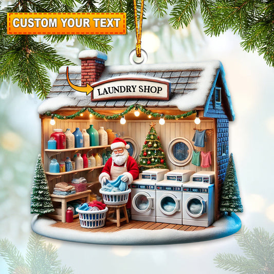 Christmas Laundry Shop Home Decor Christmas Ornament, Personalized Ornament