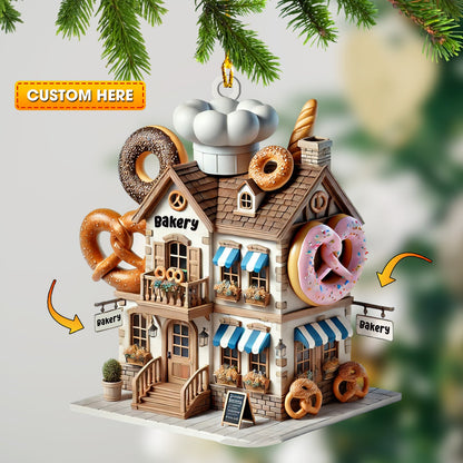 Sweet Bakery Home Decor Christmas Ornament, Personalized Ornament