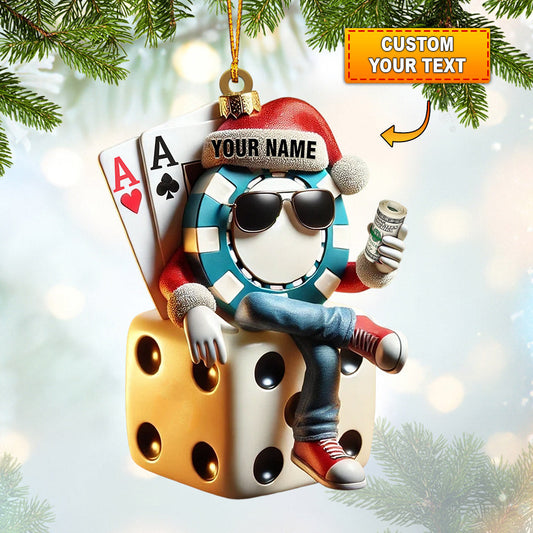 Dice Home Decor Christmas Ornament, Personalized Ornament