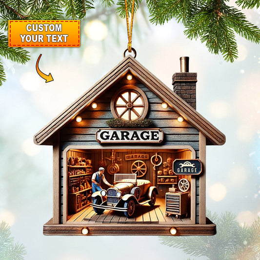 Christmas Garage Home Decor Christmas Ornament, Personalized Ornament