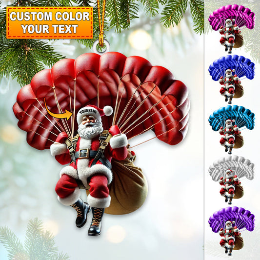 Custom Name Santa Parachute Ornament, Parachute Christmas Gift
