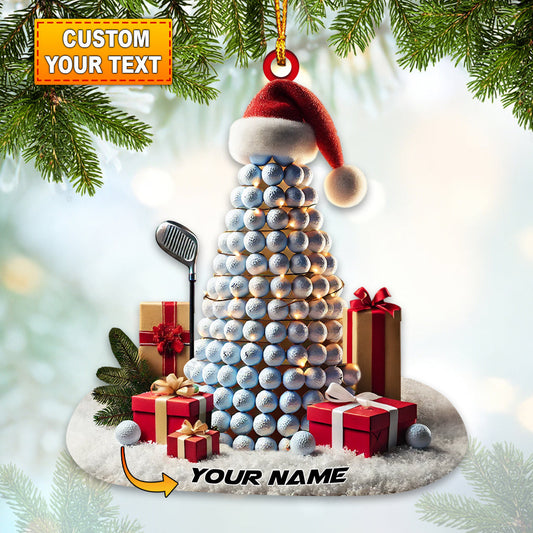 Custom Name Golf Ornament, Golf Lover Christmas Gift