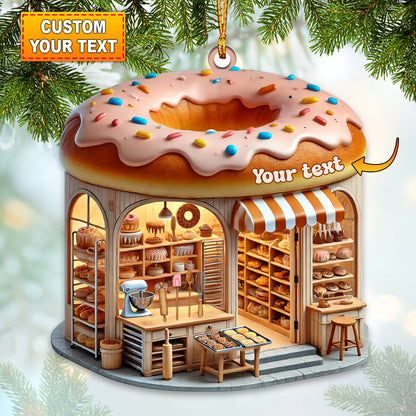 Custom Name Bakery Ornament, Christmas Decoration for Bakery Shop