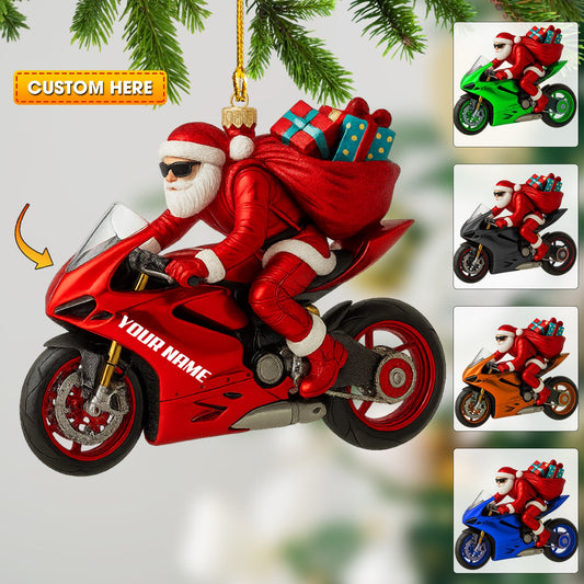 Santa Rider Home Decor, Christmas Ornament, Personalized Ornament
