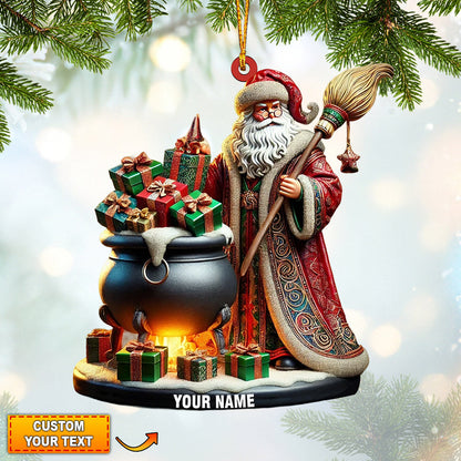 Santa Witch Home Decor Christmas Ornament, Personalized Ornament