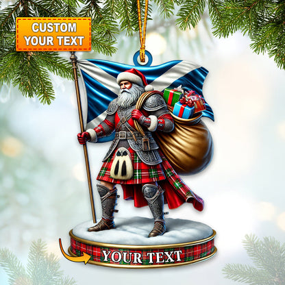 Custom Name Scotland Santa Ornament, Christmas Gift for Scotland Lover
