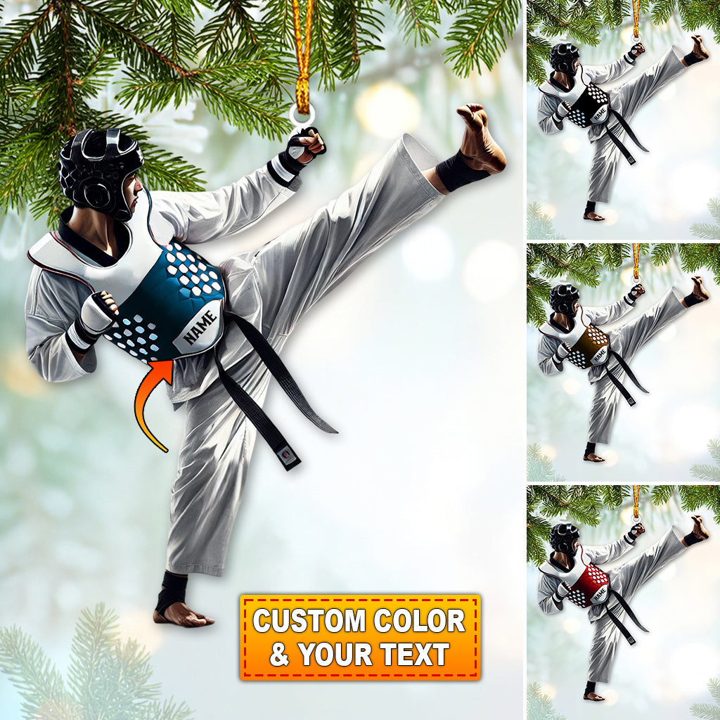 Custom Name Taekwondo Ornament, Taekwondo Christmas Gift