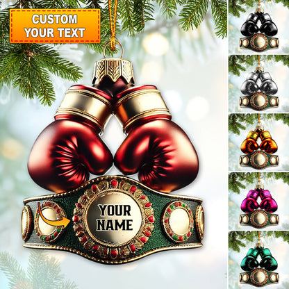Custom Name Boxing Champion Ornament, Boxing Lover Christmas Gift
