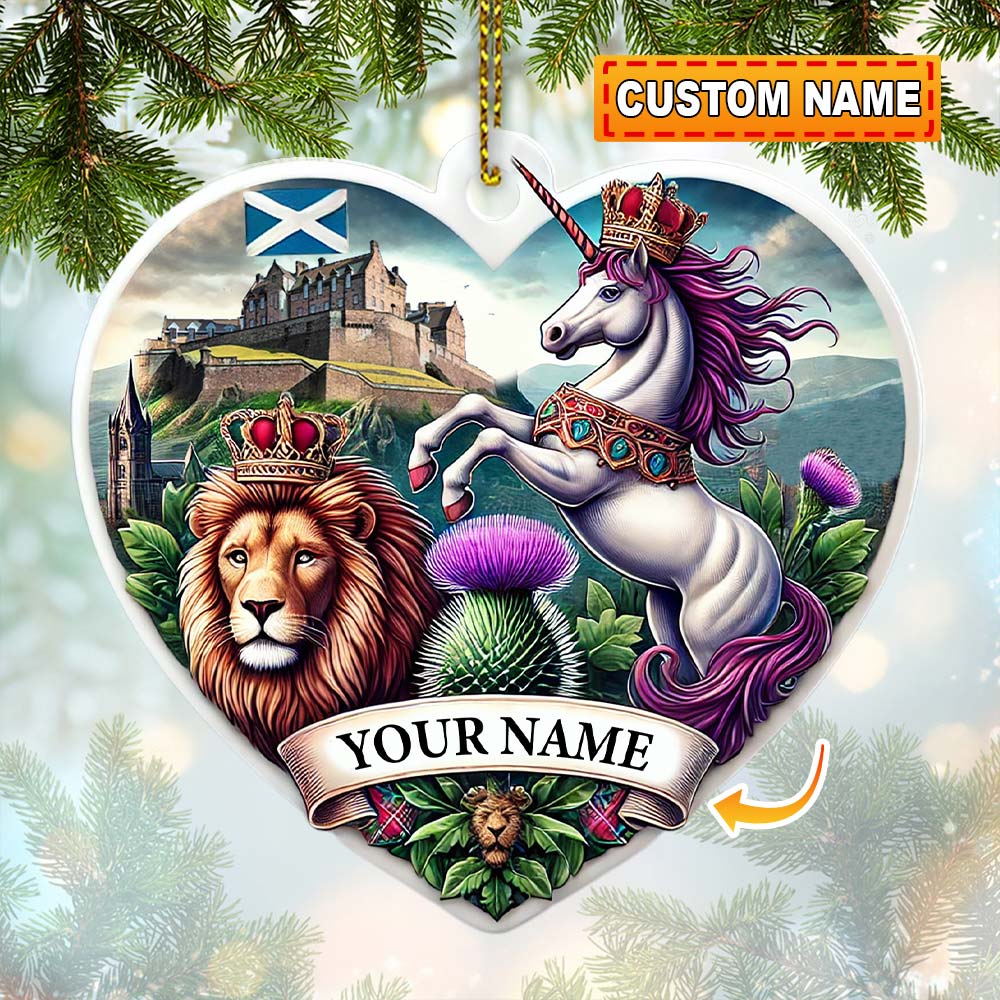 Custom Name Scotland Ornament, Christmas Gift for Scotland Lover