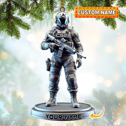 Custom Name Counter Strike Game Ornament, Christmas Gift for Gamer