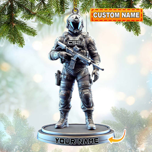 Custom Name Counter Strike Game Ornament, Christmas Gift for Gamer