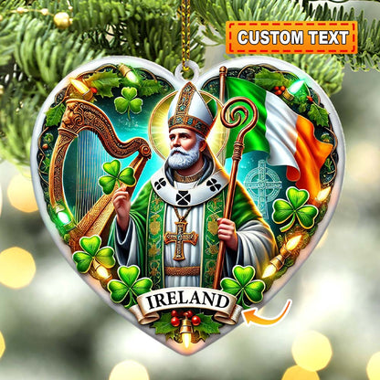 Custom Name Ireland Ornament, Christmas Gift for Ireland Lover