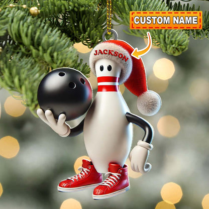 Custom Name Bowling Christmas Ornament, Bowling Lover Christmas Gift