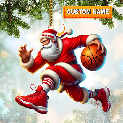 Basketball Santa Christmas, Home Decor, Christmas Ornament, Personalized Ornament