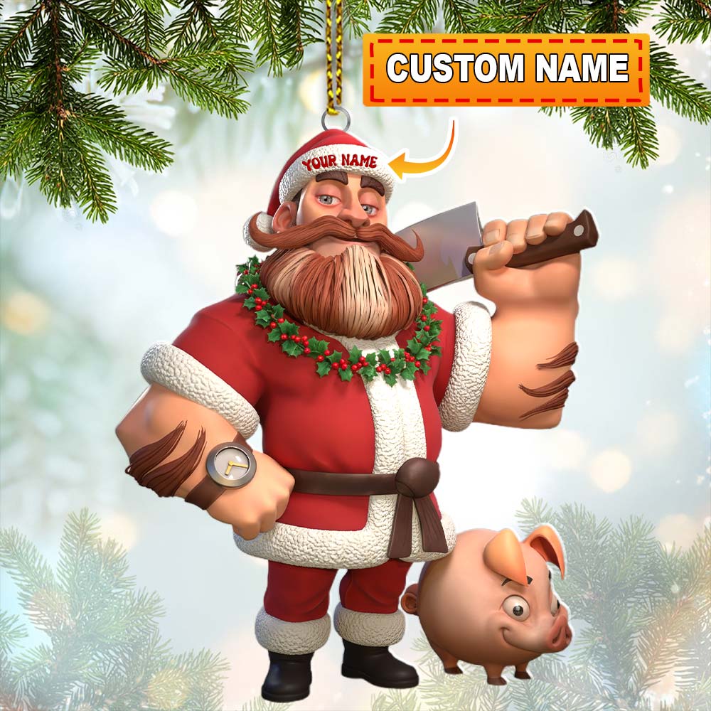 Christmas Butcher Home Decor, Christmas Ornament, Personalized Ornament