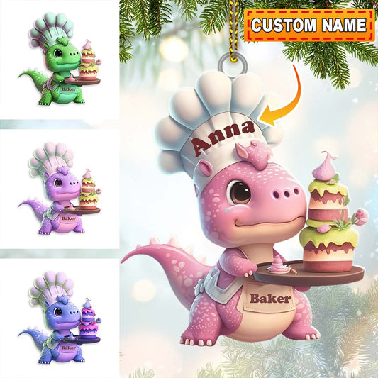 Custom Name Bakery Ornament, Christmas Gift for Baking Lover