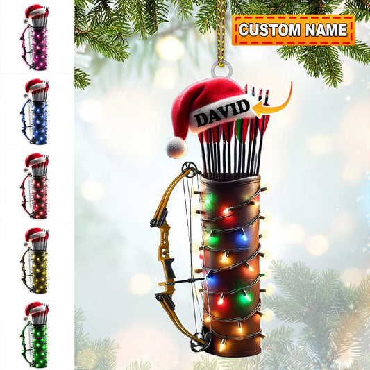 Custom Name Archery Ornament, Archery Christmas Gift Decoration
