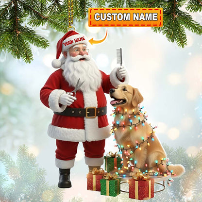 Santa Pet Grooming Home Decor, Christmas Ornament, Personalized Ornament