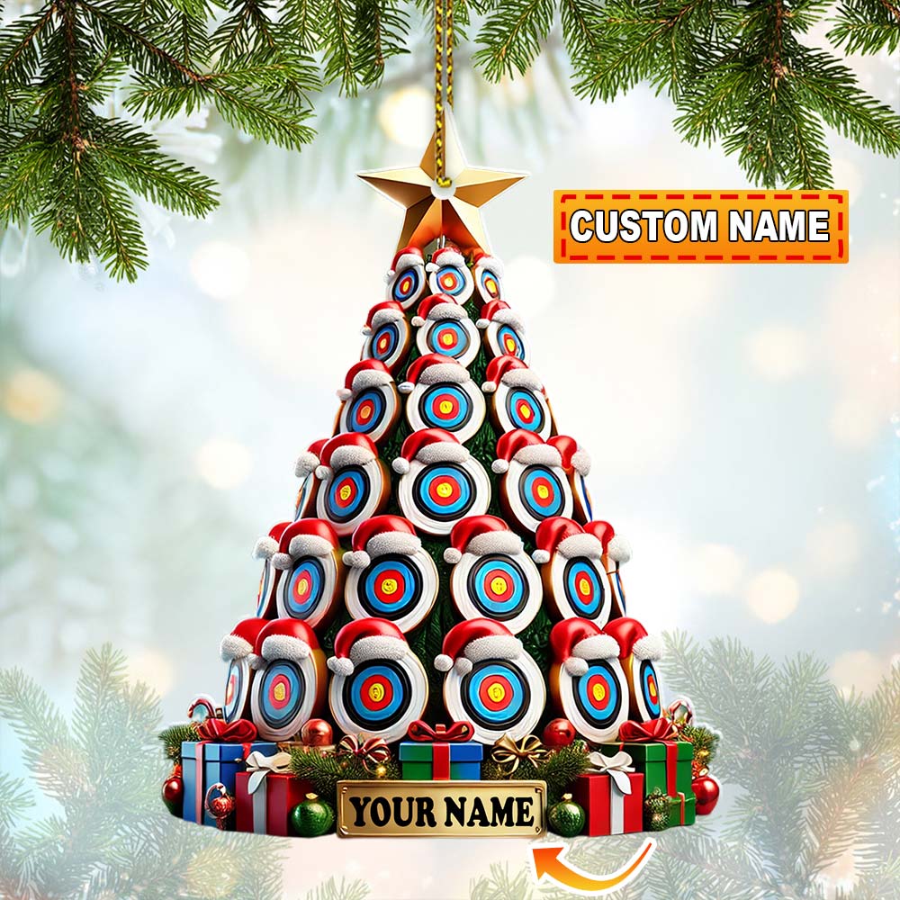 Custom Name Archery Christmas Tree Ornament, Christmas Gift