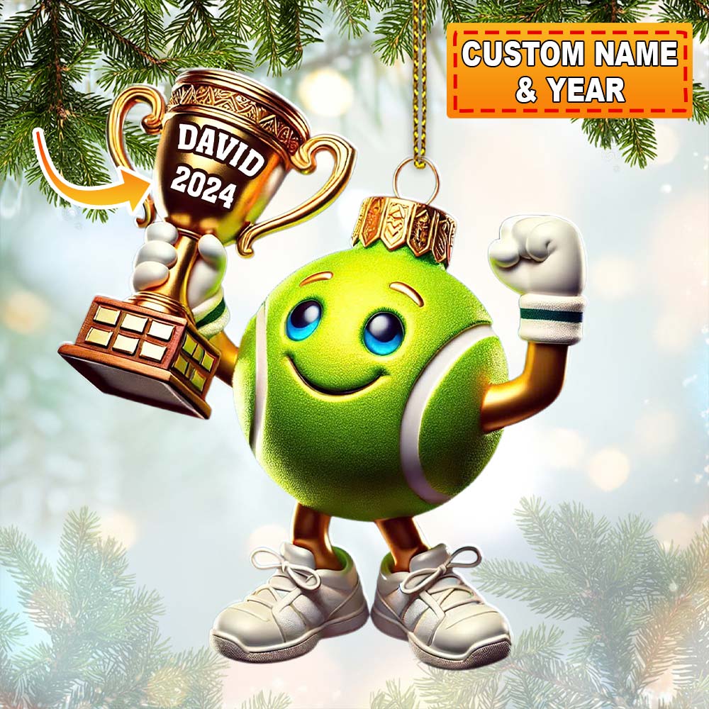 Custom Name Tennis Ornament, Tennis Lover Christmas Gift