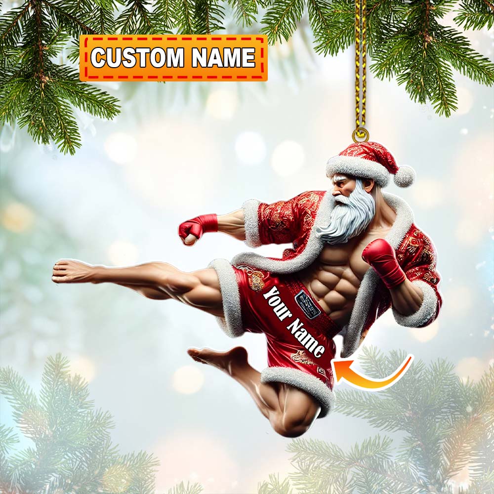 Custom Name Muay Thai Ornament, Christmas Gift for Muay Thai Lover