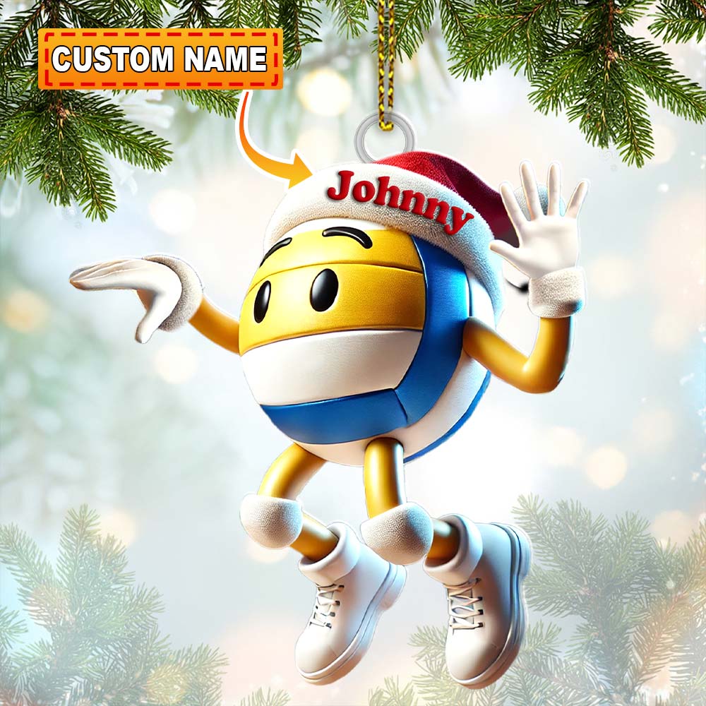 Custom Name Volleyball Ornament, Volleyball Lover Christmas Gift