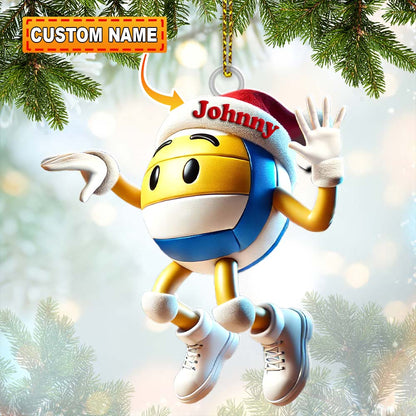 Custom Name Volleyball Ornament, Volleyball Lover Christmas Gift