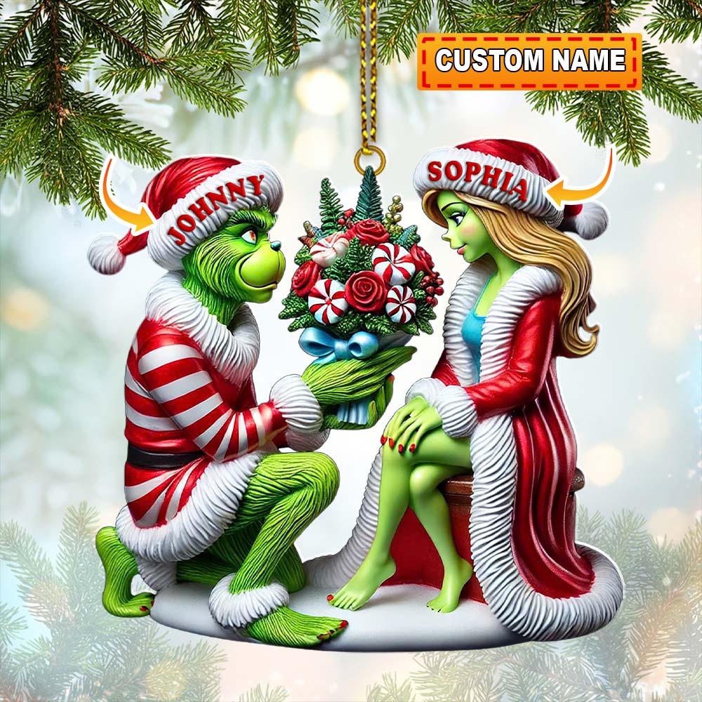 Custom Name Couple Ornament, Couple Christmas Gift