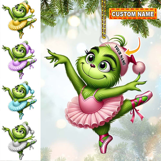 Custom Name Grinch Dance Ornament,  Christmas Gift Decoration