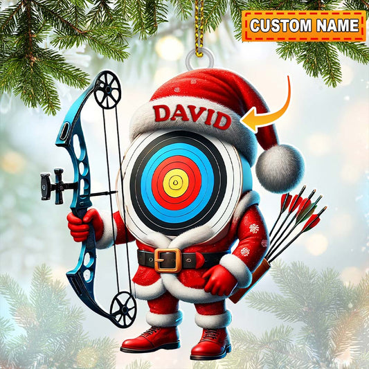 Custom Name Archery Ornament, Christmas Gift Decoration