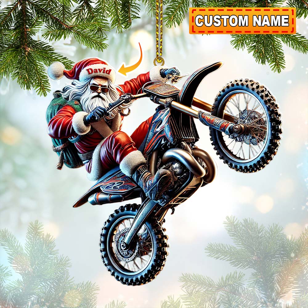 Custom Name Motocross Ornament, Motocross Lover Christmas Gift