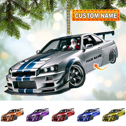 Custom Name Santa Car Ornament, Santa Christmas Gift Decoration
